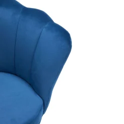 Bürostuhl Samt SHELLY blau/gold
