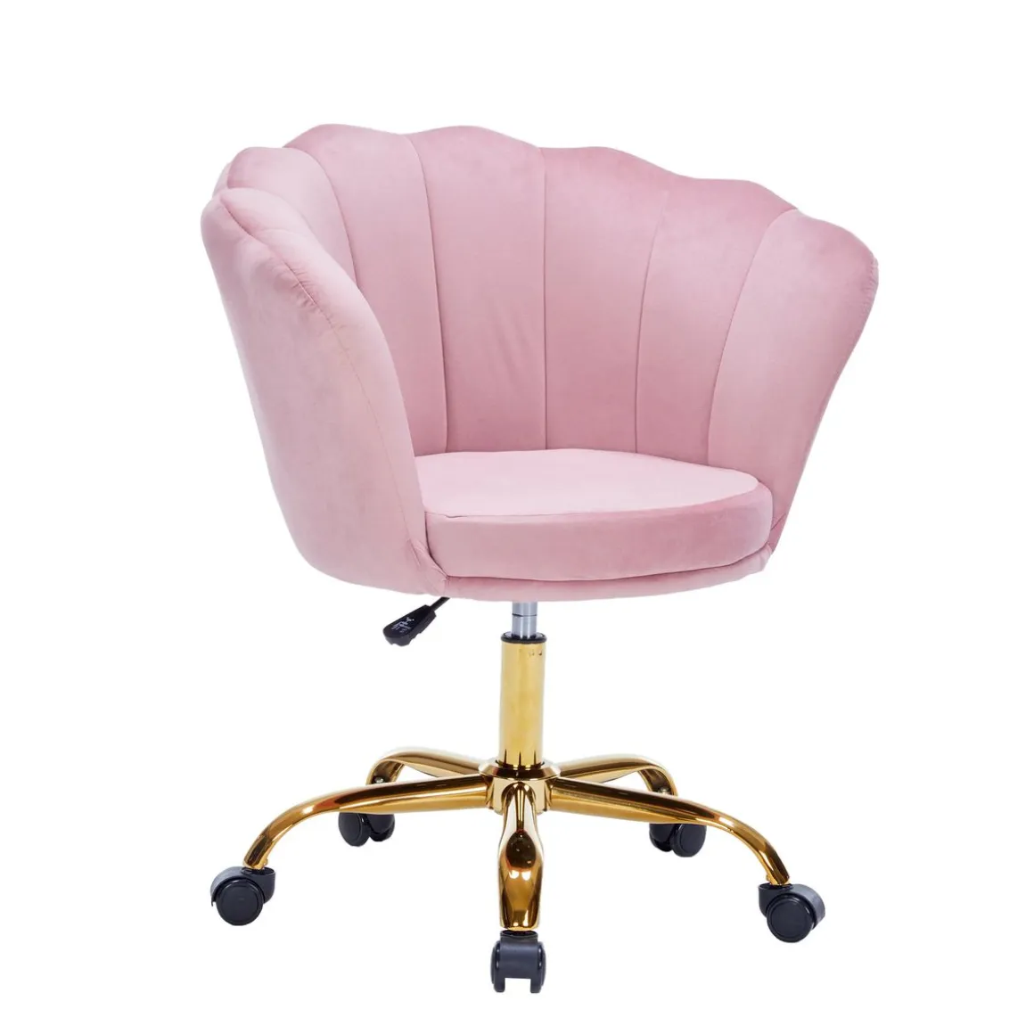Bürostuhl Samt SHELLY pink/gold