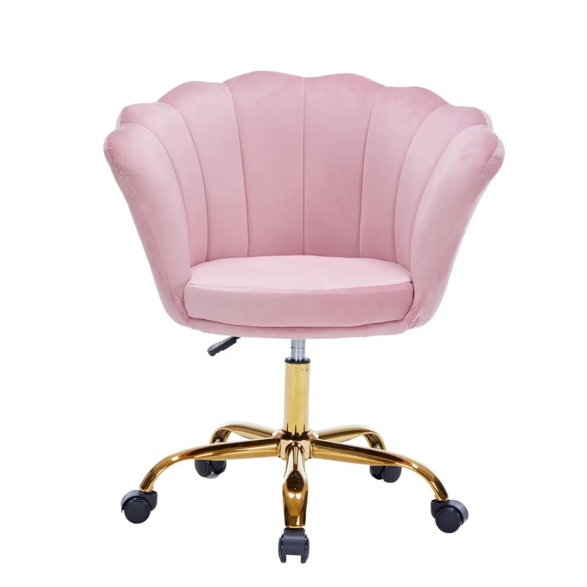 Bürostuhl Samt SHELLY pink/gold