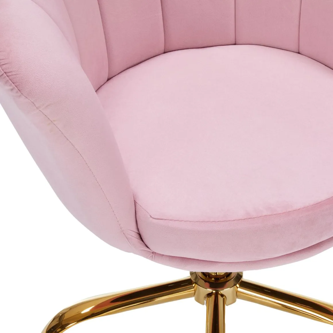 Bürostuhl Samt SHELLY pink/gold
