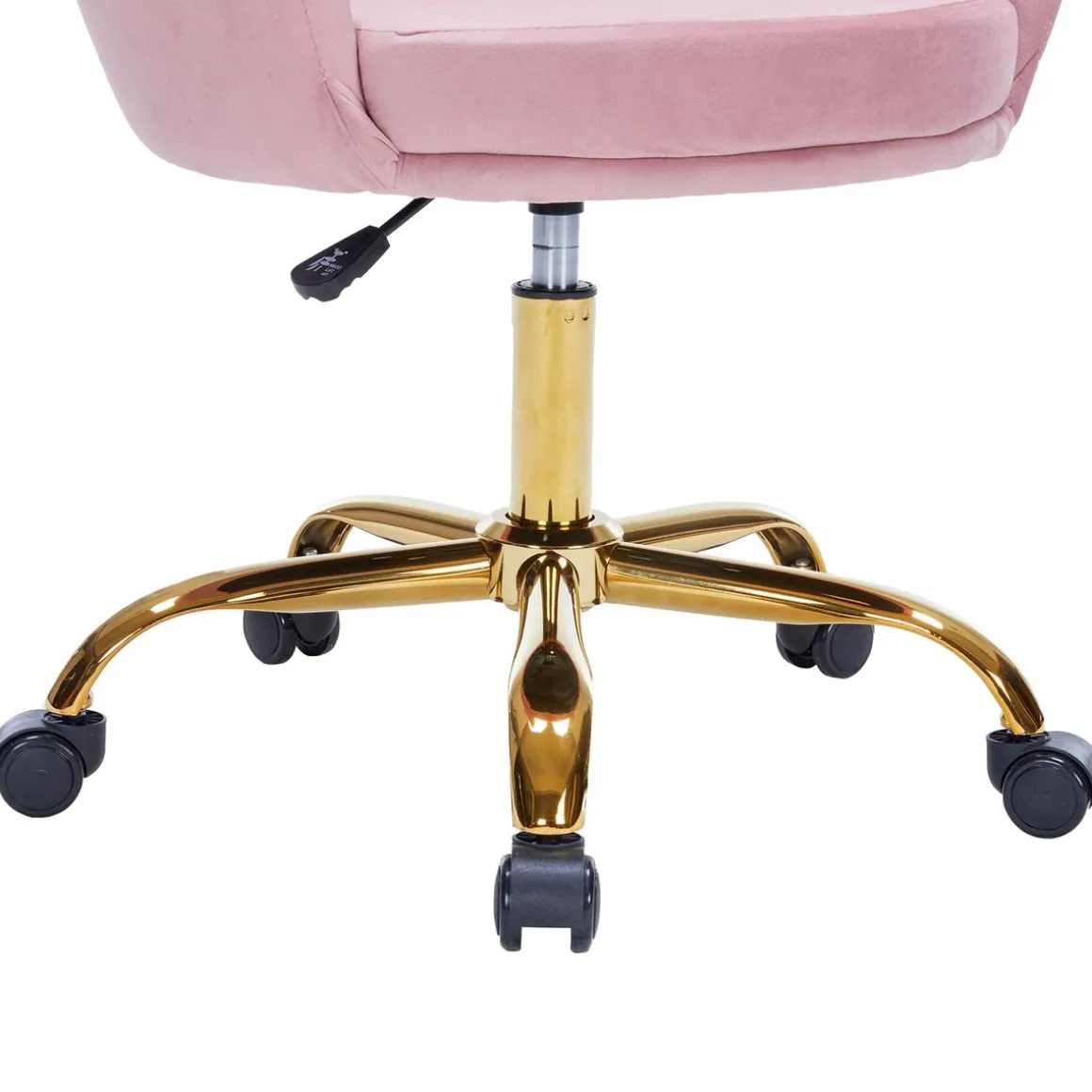 Bürostuhl Samt SHELLY pink/gold