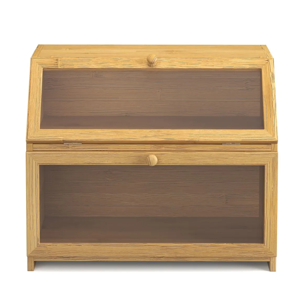 Brotkasten Bambus 2 Etagen mit Sichtfenster 39 x 25 x 32 cm