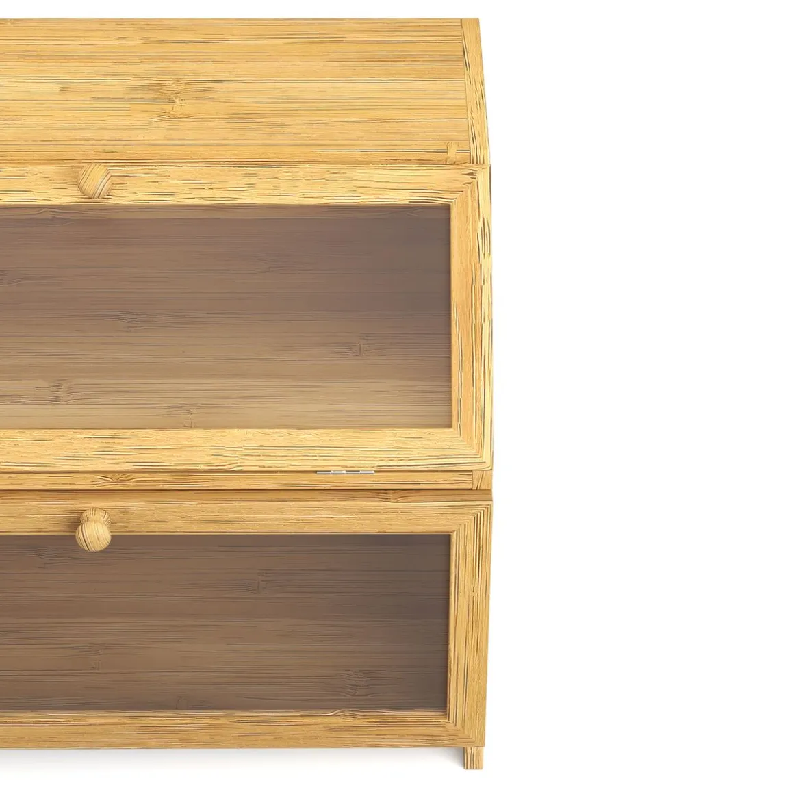 Brotkasten Bambus 2 Etagen mit Sichtfenster 39 x 25 x 32 cm