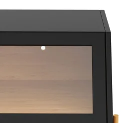 Brotkasten Bambus 50 x 25 x 37 cm schwarz natur