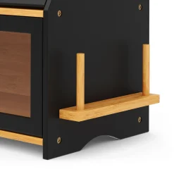 Brotkasten Bambus 50 x 25 x 37 cm schwarz natur