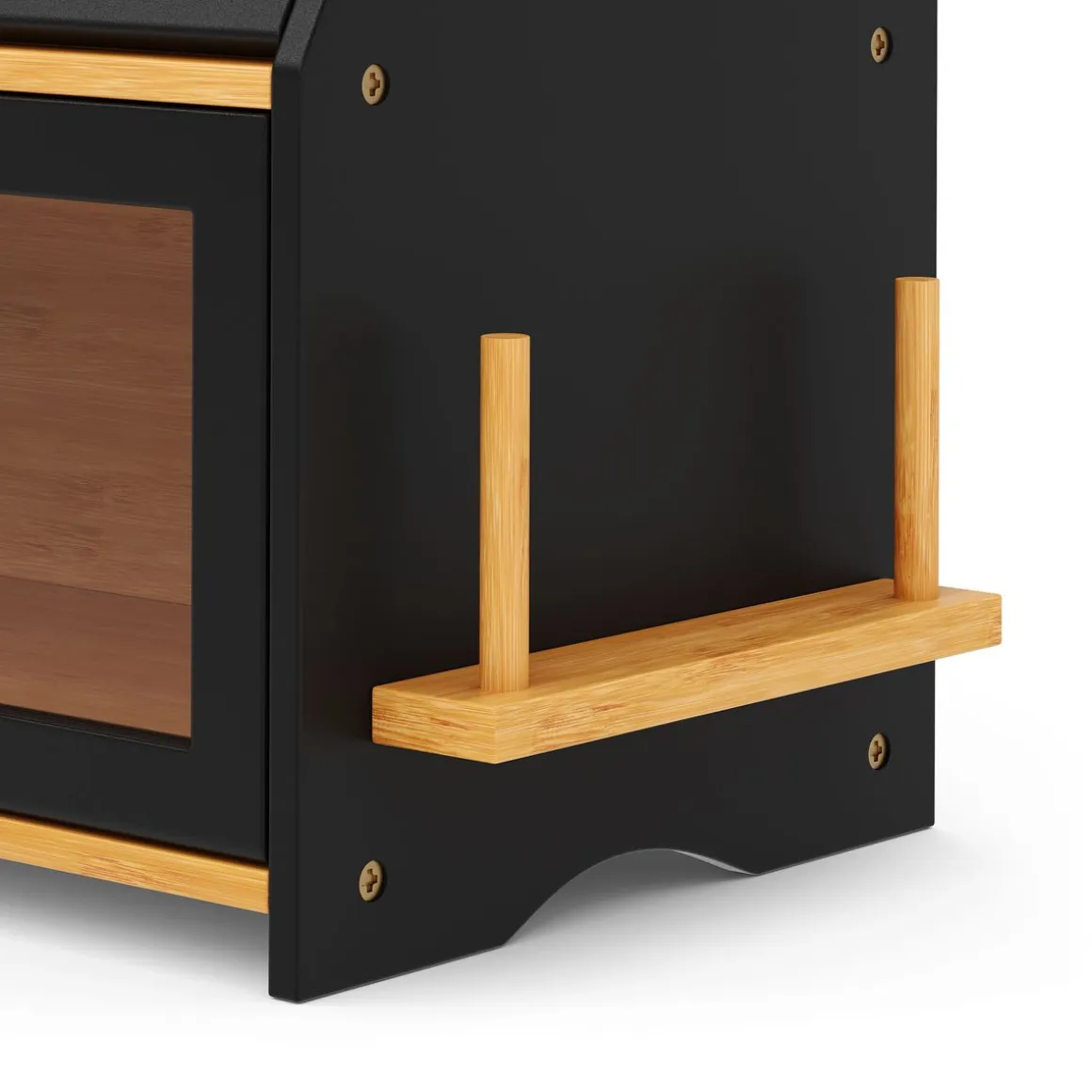 Brotkasten Bambus 50 x 25 x 37 cm schwarz natur