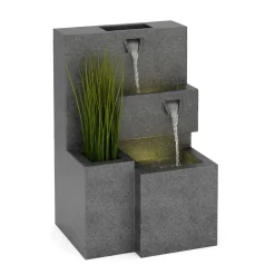 Brunnen Steinoptik mit LED bepflanzbar