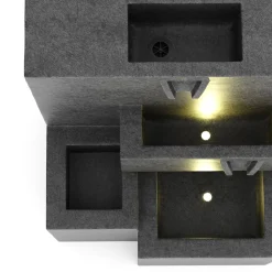 Brunnen Steinoptik mit LED bepflanzbar