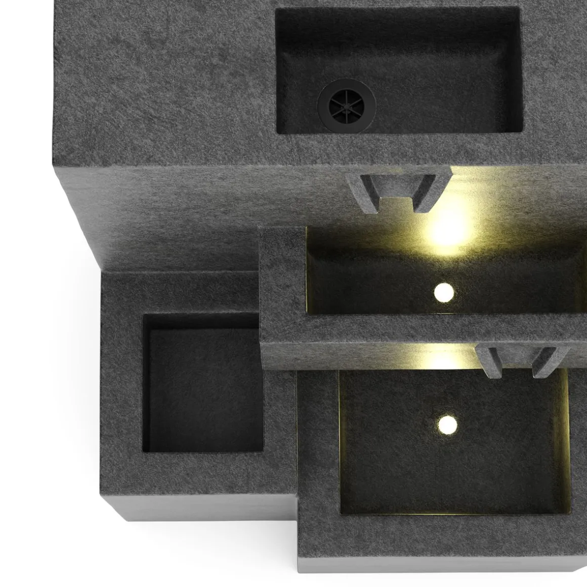 Brunnen Steinoptik mit LED bepflanzbar