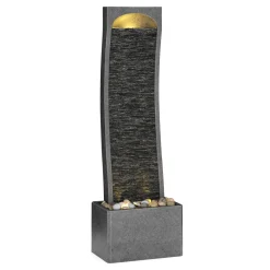 Brunnen Steinoptik mit LED 33 x 20 x 98 cm