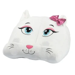 Buchstütze Katze Plüsch 30 x 20 x 20 cm weiss