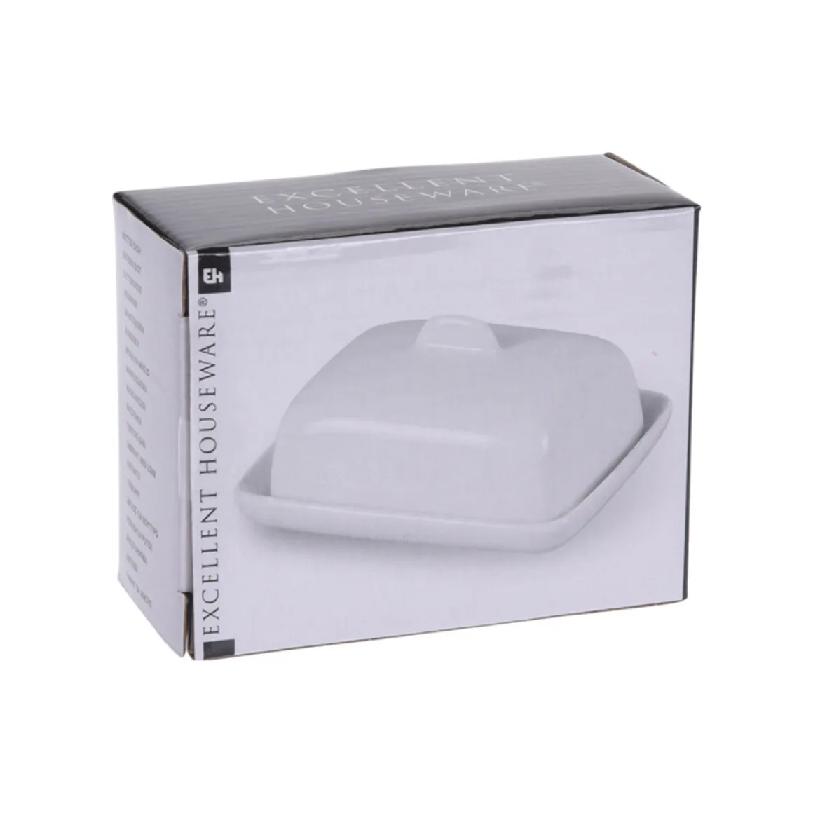 Butterdose Porzellan weiss