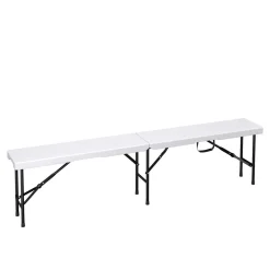 Campingbank klappbar 180 cm weiss