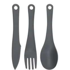 Camping-Besteck Set mit Karabinerhaken 3-teilig