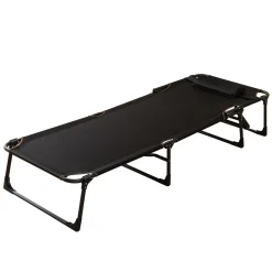 Campingbett klappbar FRAK 190 x 68 x 30 cm schwarz