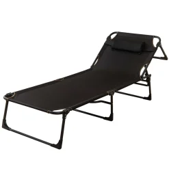 Campingbett klappbar FRAK 190 x 68 x 30 cm schwarz