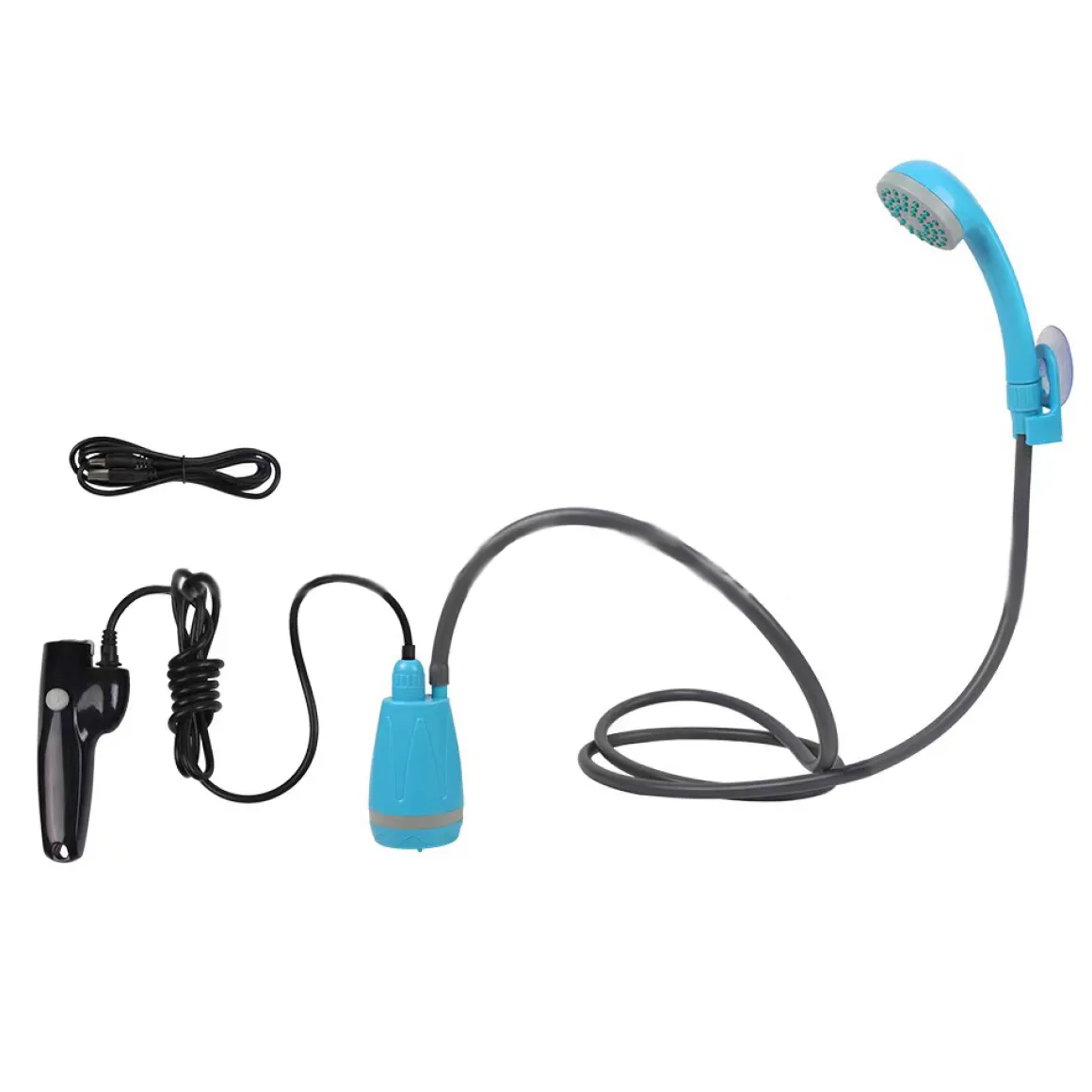 Campingdusche mit Tauchpumpe blau
