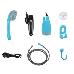 Campingdusche mit Tauchpumpe blau