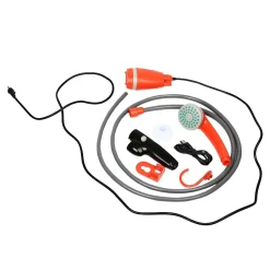 Campingdusche mit Tauchpumpe orange