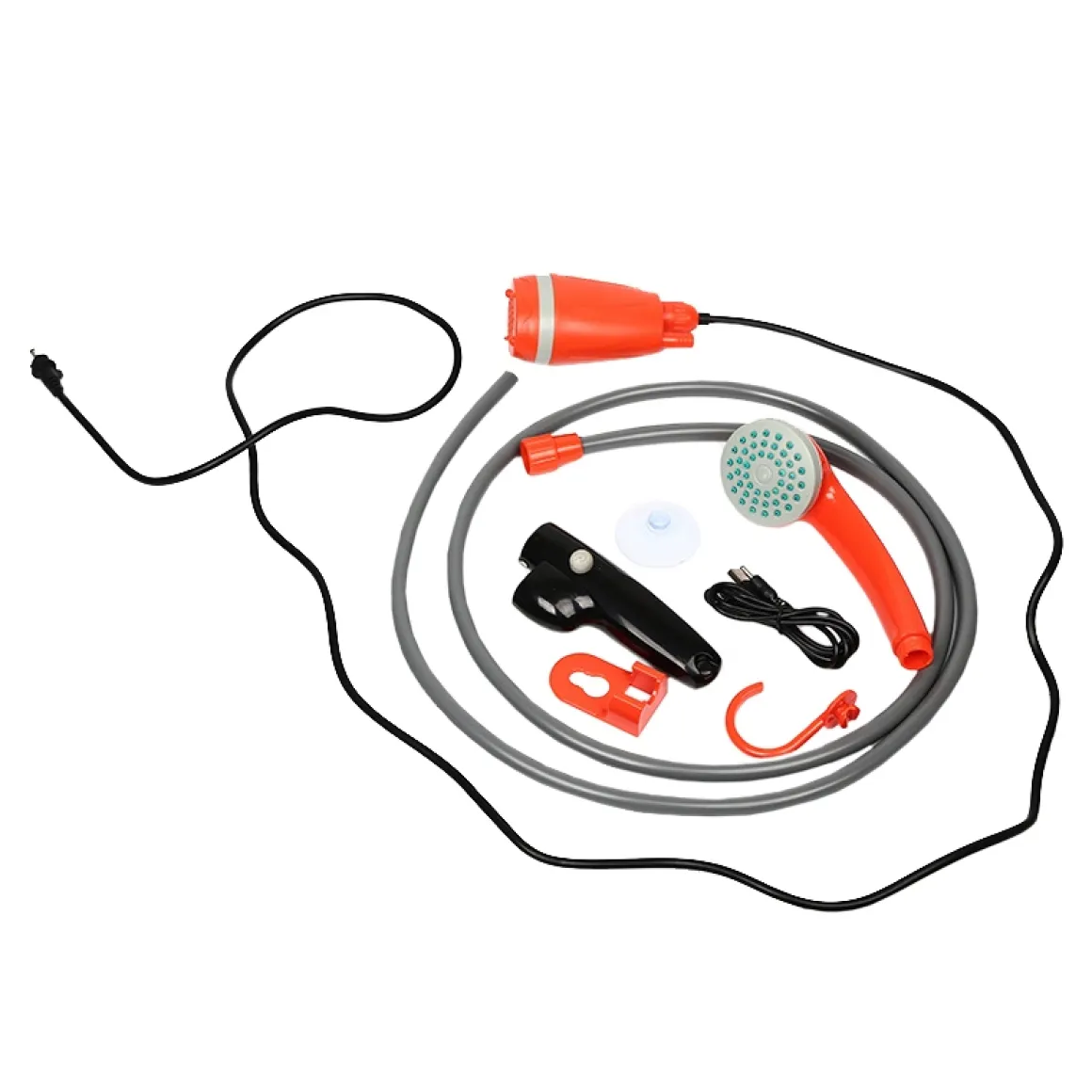 Campingdusche mit Tauchpumpe orange