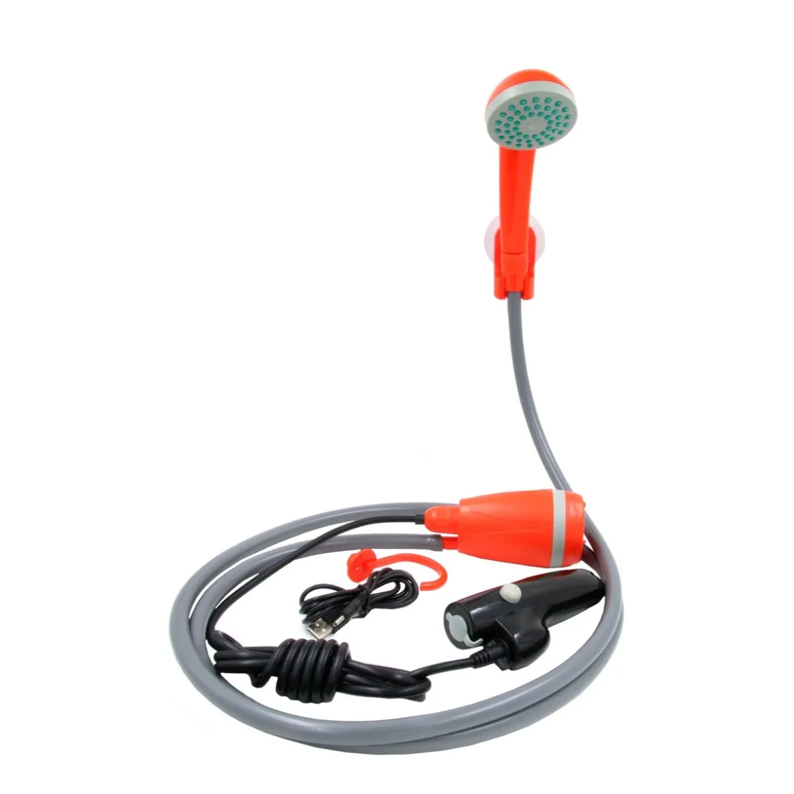 Campingdusche mit Tauchpumpe orange