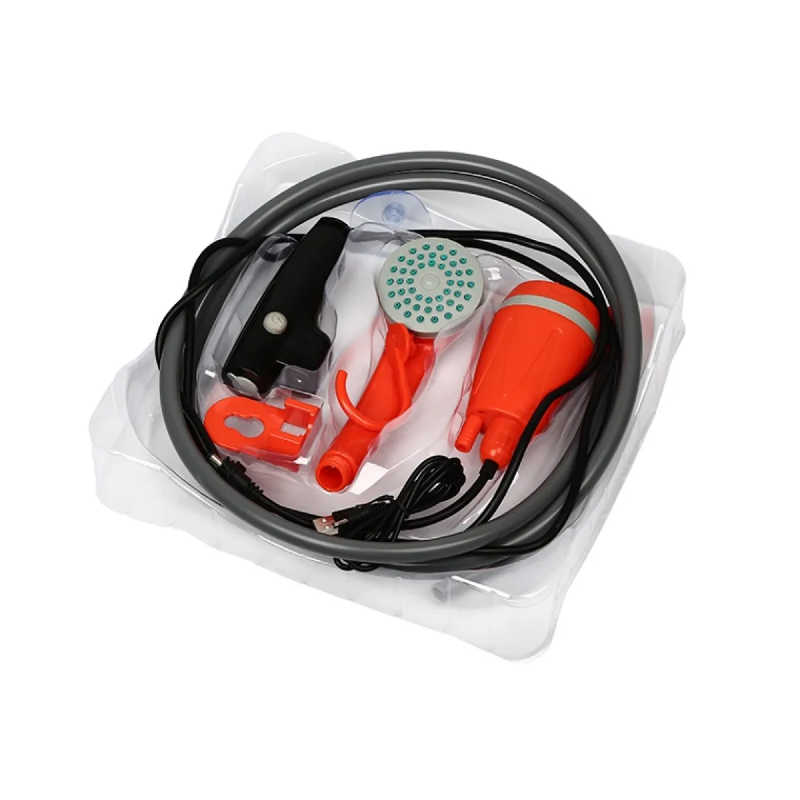 Campingdusche mit Tauchpumpe orange