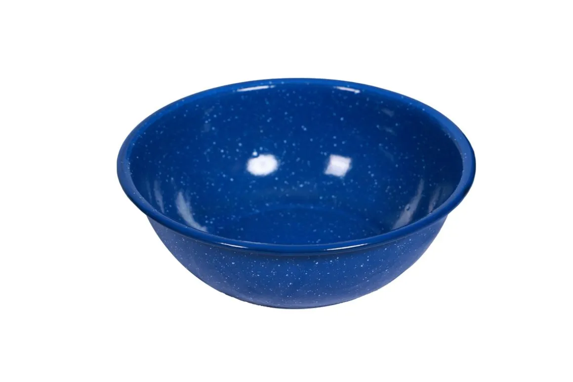 Camping Geschirr Emaille 12-teilig blau