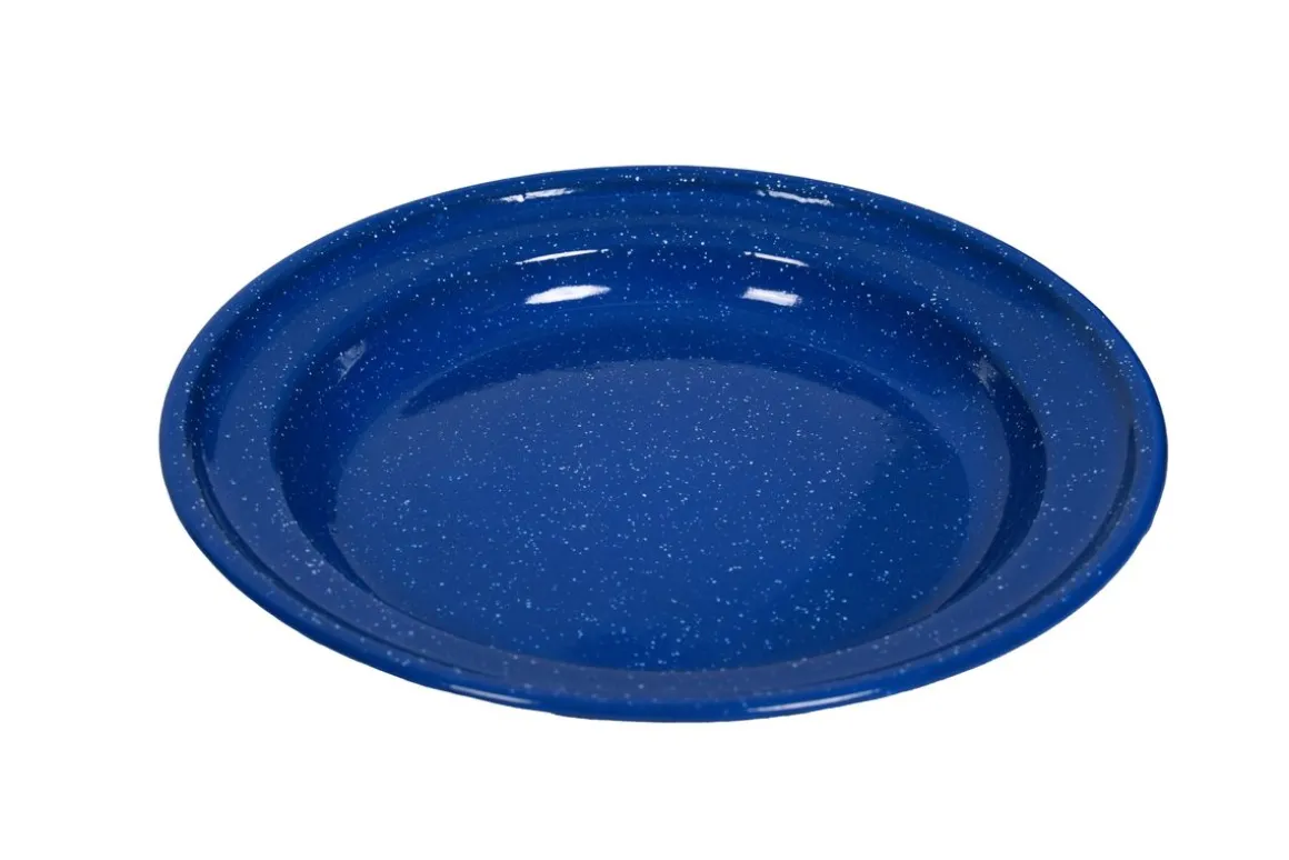 Camping Geschirr Emaille 12-teilig blau