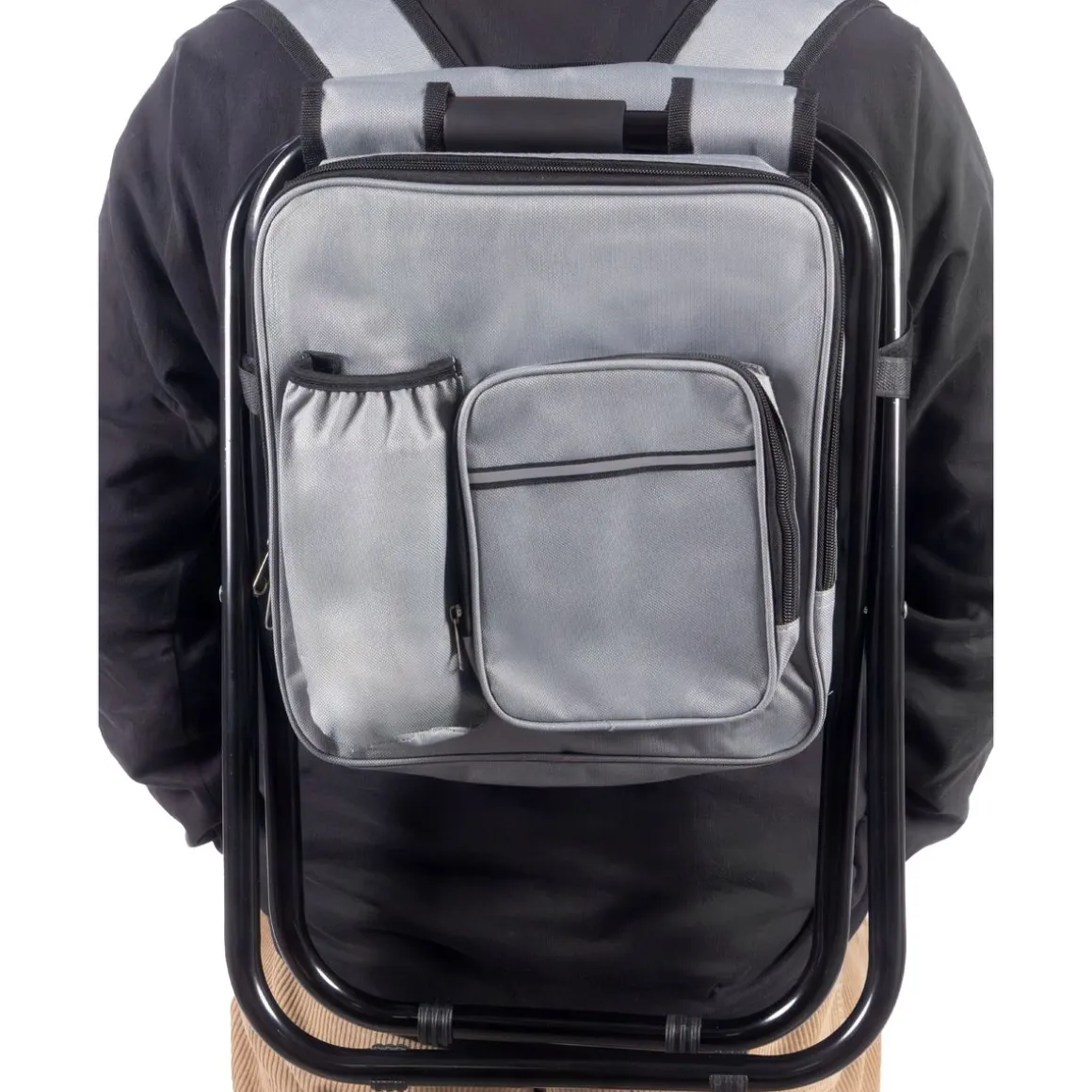 Campinghocker klappbar mit Tasche grau