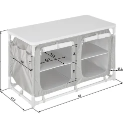 Campingküche grau 97 x 48 x 56.5 cm