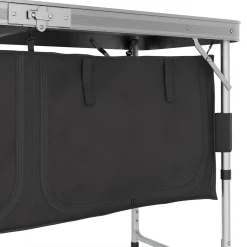 Campingküche höhenverstellbar schwarz 120 x 47 x 55 - 70 cm