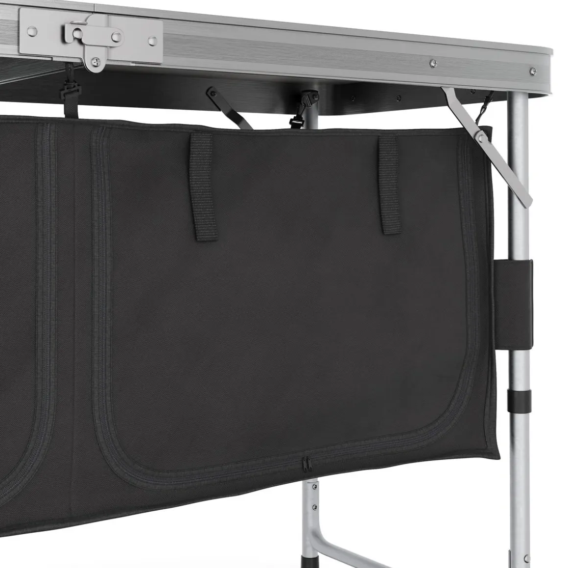 Campingküche höhenverstellbar schwarz 120 x 47 x 55 - 70 cm