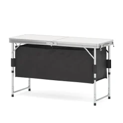 Campingküche höhenverstellbar schwarz 120 x 47 x 55 - 70 cm