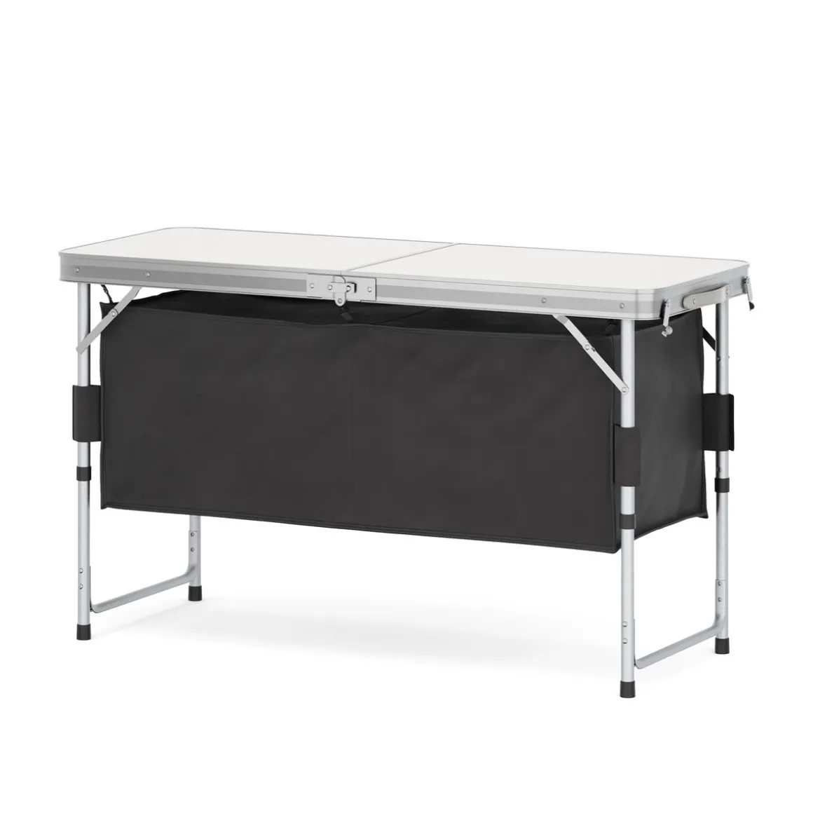 Campingküche höhenverstellbar schwarz 120 x 47 x 55 - 70 cm
