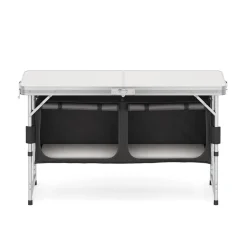 Campingküche höhenverstellbar schwarz 120 x 47 x 55 - 70 cm