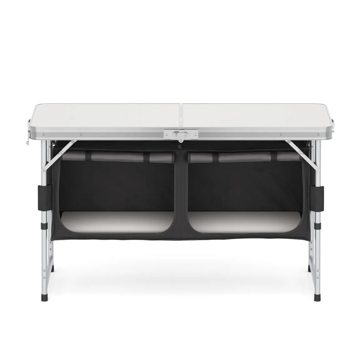 Campingküche höhenverstellbar schwarz 120 x 47 x 55 - 70 cm