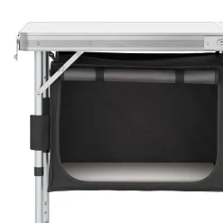 Campingküche höhenverstellbar schwarz 120 x 47 x 55 - 70 cm