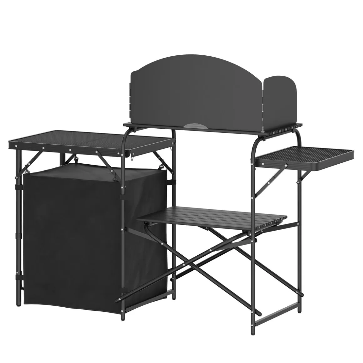 Campingküche schwarz 146 x 46 x 111 cm