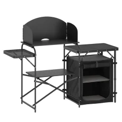 Campingküche schwarz 146 x 46 x 111 cm