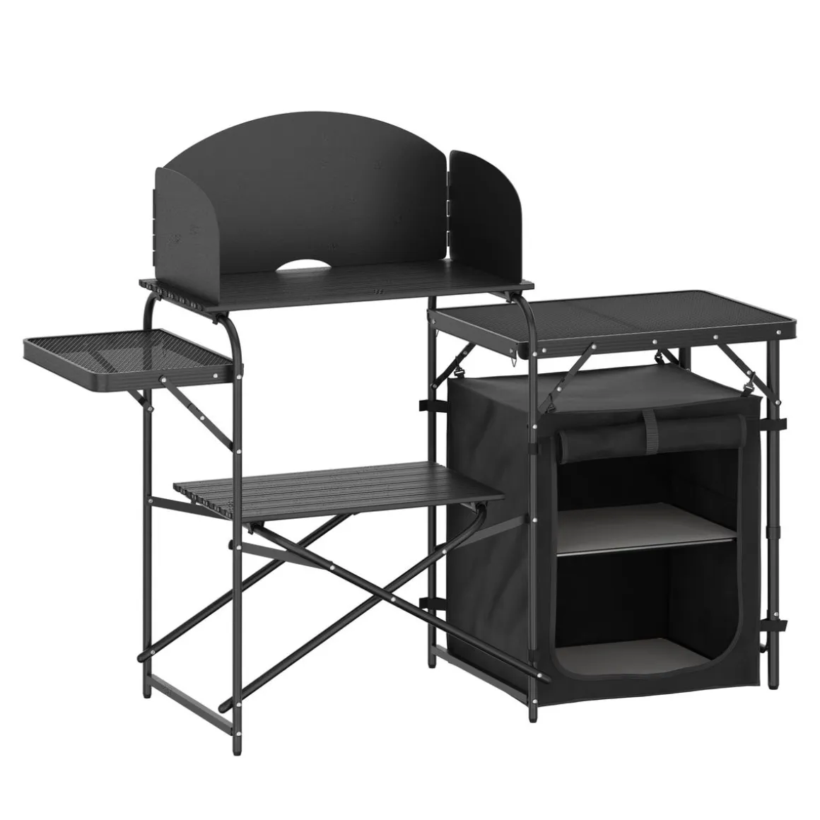 Campingküche schwarz 146 x 46 x 111 cm