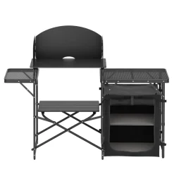 Campingküche schwarz 146 x 46 x 111 cm