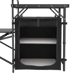 Campingküche schwarz 146 x 46 x 111 cm