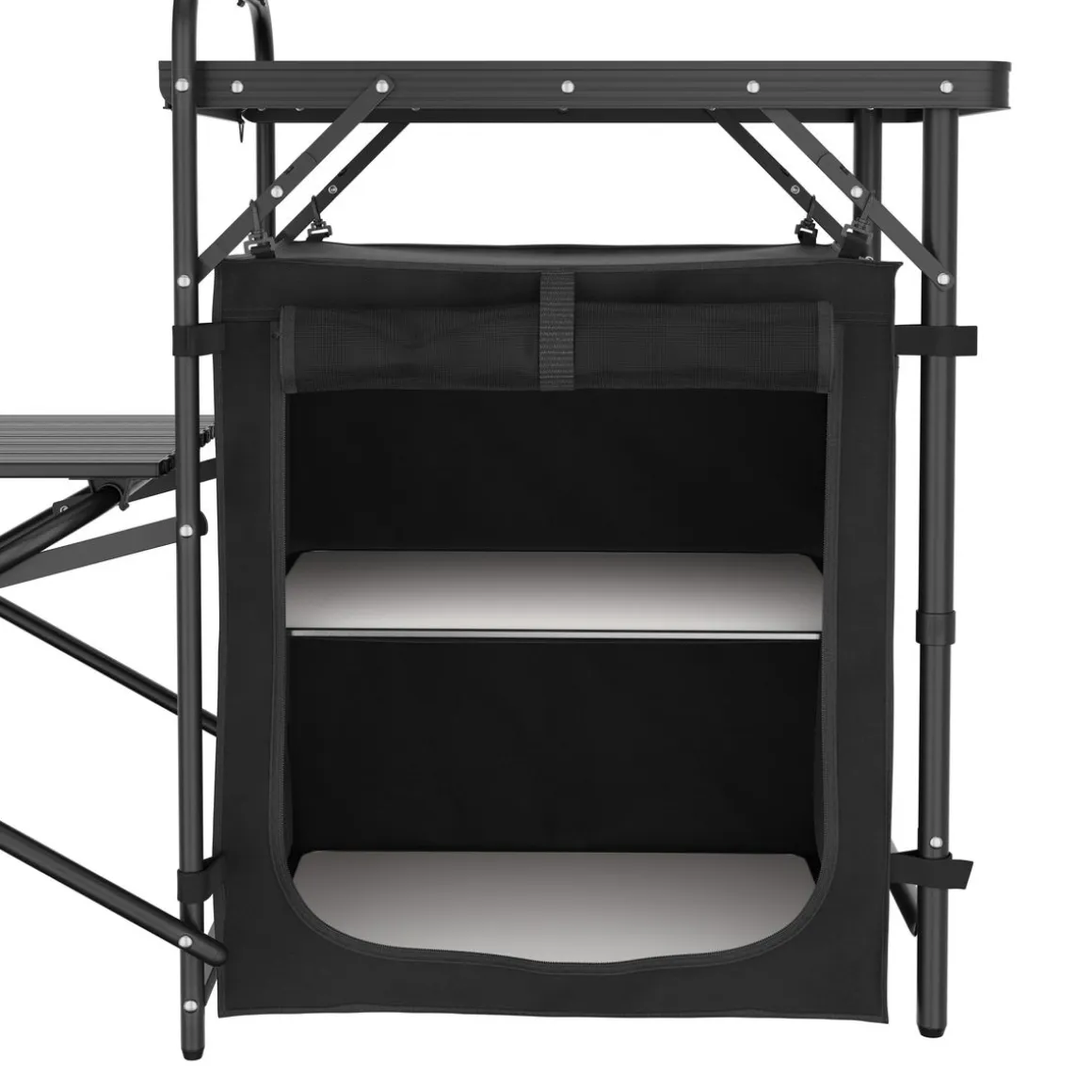 Campingküche schwarz 146 x 46 x 111 cm