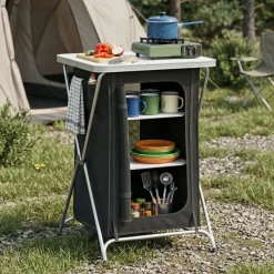Campingküche schwarz 62 x 50 x 95 cm