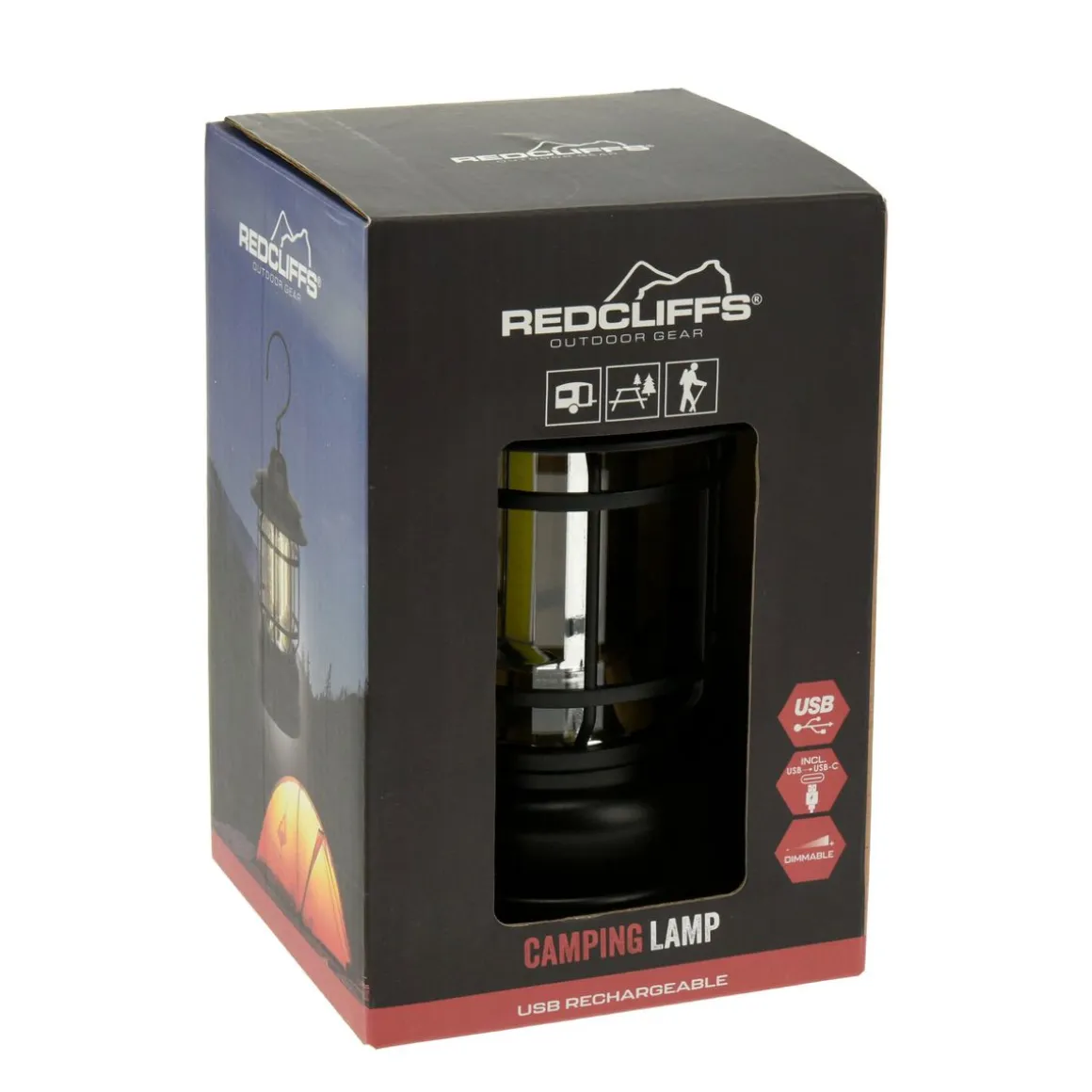 Campinglampe COB 11.5 x 17.8 cm schwarz