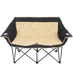 Campingsofa faltbar 2 Personen schwarz/beige