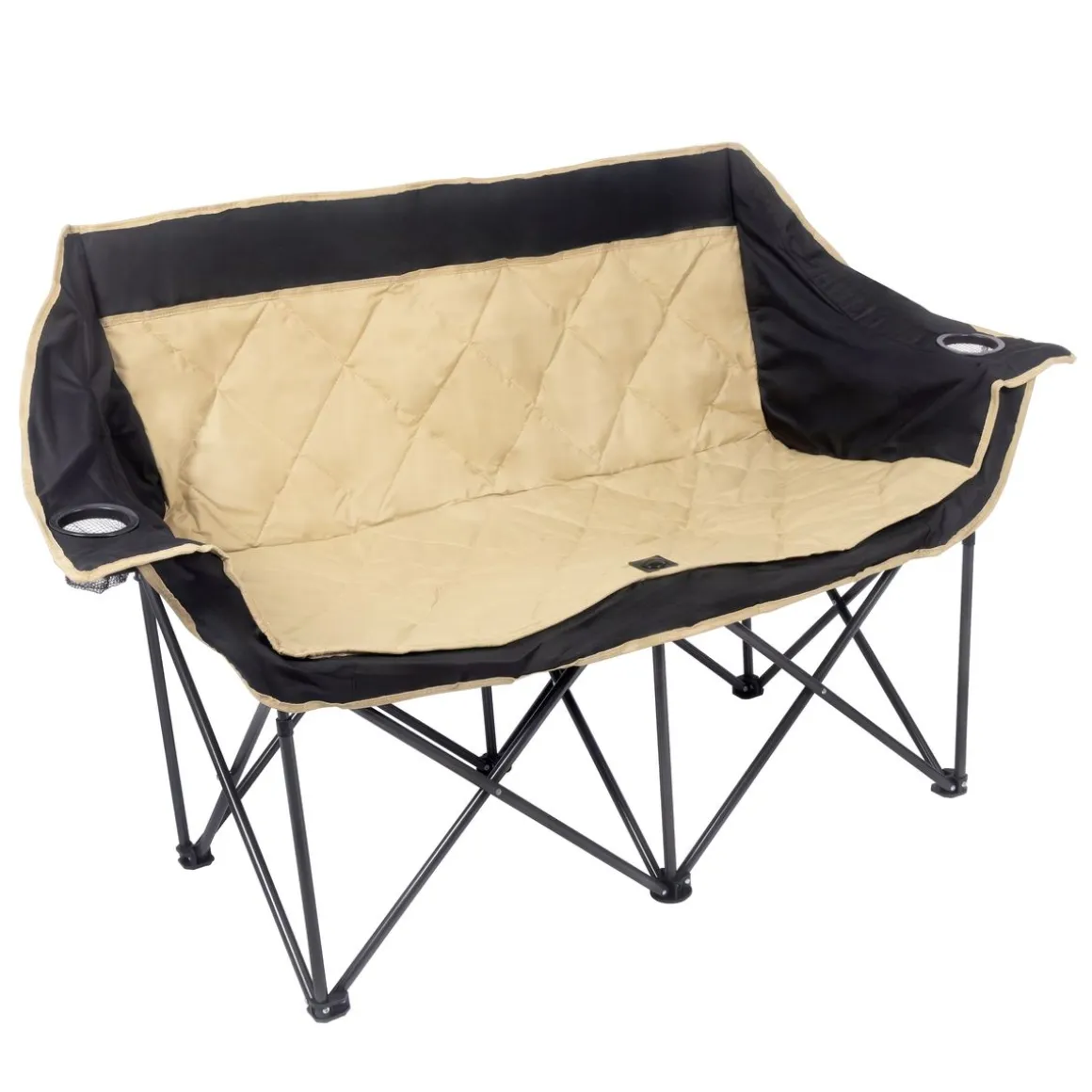 Campingsofa faltbar 2 Personen schwarz/beige
