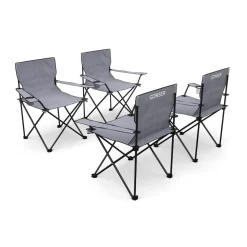 Campingstuhl 4er Set grau