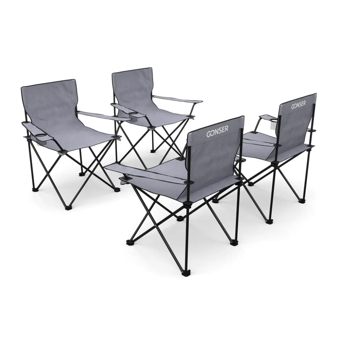 Campingstuhl 4er Set grau