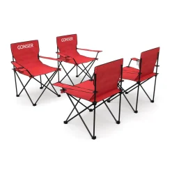 Campingstuhl 4er Set rot